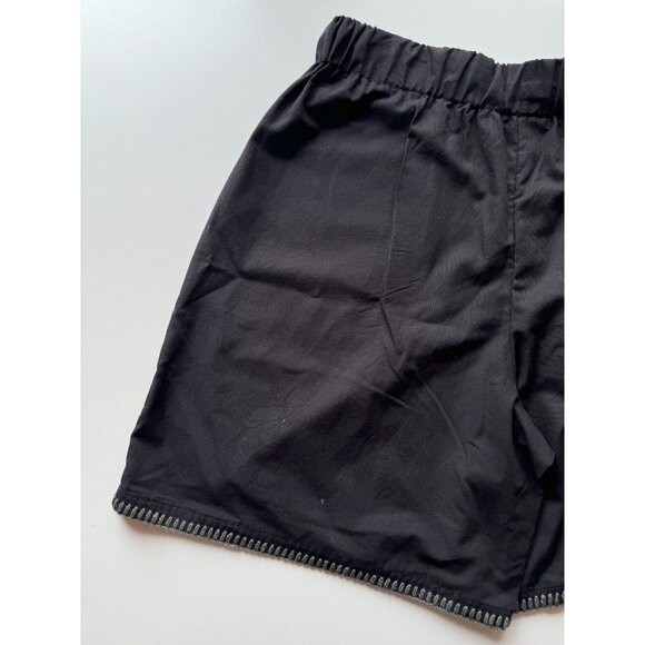 NWT WORTH x GOODWILL Repurposed Picnic Black Blanket Stitch Shorts, Size XL - Picture 6 of 14